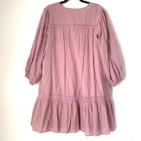Starling Reine Dress Women 16 Dusty Pink Rose Puff Cottagecore Boho Peasant - Picture 4 of 12
